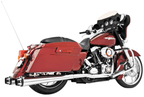 Freedom Performance - Freedom Performance American Outlaw Dual Exhaust System - Chrome Body with Black Tip - HD00281