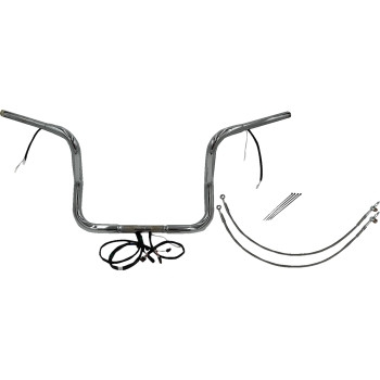 Fat Baggers, Inc. - Fat Baggers, Inc. 1-1/4in. Plug and Play EZ Install Round Top Handlebar Kit - Chrome - 902512