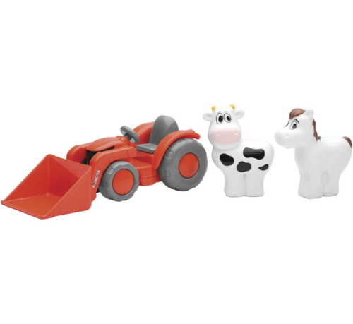 New Ray Toys - New Ray Toys 1:18 Kubota Lil Tractor - Tractor And Cow Set - SS-33073