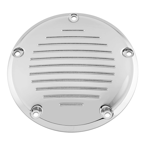 Bikers Choice - Bikers Choice Domed Derby Cover - Grooved Chrome - 302822
