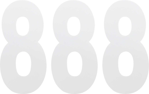 Factory Effex - Factory Effex Standard Numbers 6in. - White - No. 8 - 02-4468