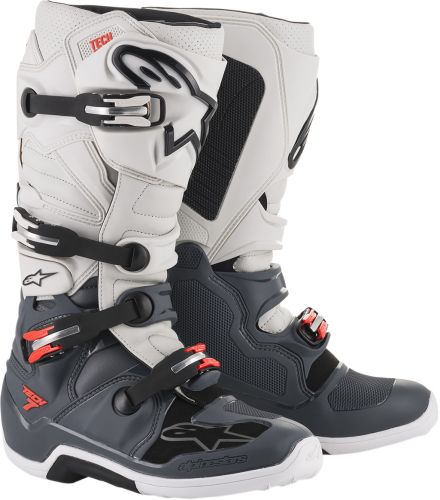 Alpinestars - Alpinestars Tech 7 Boots - 201201493010 - Dark Gray/Light Gray/Red - 10