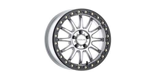 Raceline - Raceline A14 Alpha Beadlock Wheel - 17x7 - 4.5+2.5 (25mm) - 5/4.5 - Silver/Black - A14SB-77012+25