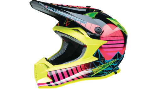 Moose Racing - Moose Racing Vaporwave Youth Helmet - 0111-1614 - Black/Pink/Yellow - Small