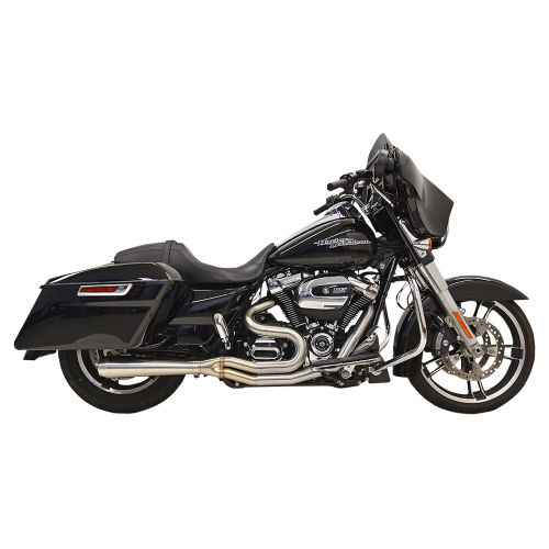 Bassani Manufacturing - Bassani Manufacturing Short Road Rage III Stainless 2-Into-1 Exhaust System - 4in. Megaphone - 1F22SS