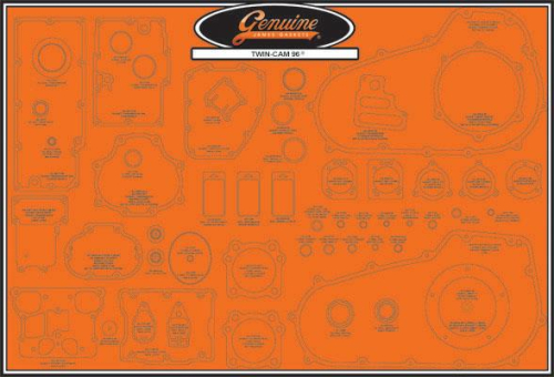 James Gasket - James Gasket Gasket Display Board - Twin Cam - JGI-99000-TC96