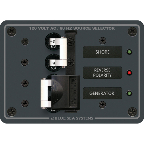Blue Sea Systems - Blue Sea 8061 AC Toggle Source Selector 120V AC - 50AMP