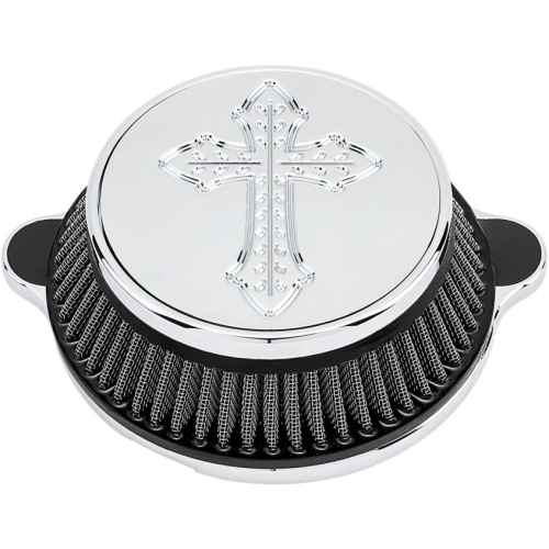 LA Choppers - LA Choppers Air Cleaner Assembly - Spanish Cross Cover - Chrome - LA-2396-03