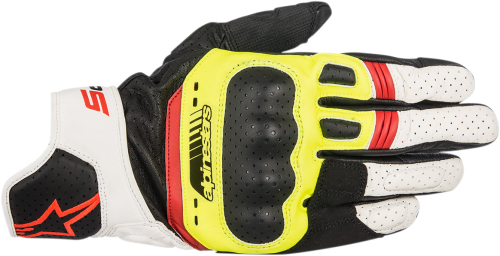 Alpinestars - Alpinestars SP-5 Leather Gloves - 3558517-1503-M - Black/Yellow Fluo/Gray - Medium