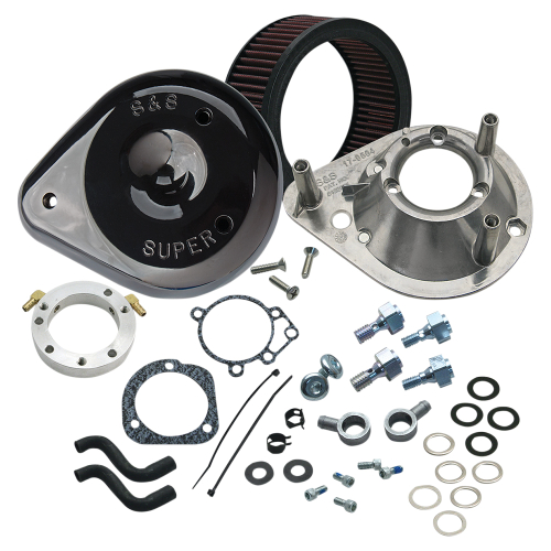 S&S Cycle - S&S Cycle Teardrop Air Cleaner Kit - Stock CV & EFI - Powder-Coat Gloss Black - 170-0181A
