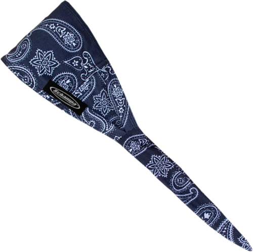 Schampa - Schampa Old School Bandana - OSB1-1001 - Black Ground White Paisley Leaves - OSFM