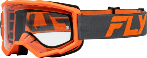 Fly Racing - Fly Racing Focus Goggles - 37-51154 - Charcoal/Orange/Clear Lens - OSFA