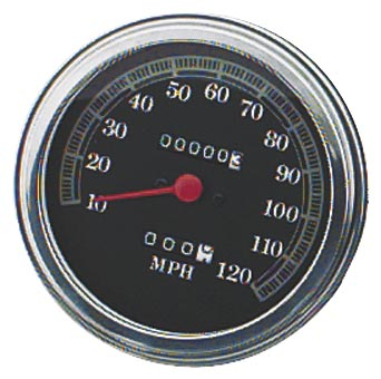 Bikers Choice - Bikers Choice 5in. FL Type Speedometer - 2240:60 Ratio Front Wheel Drive - 120 mph Black Face - 72423