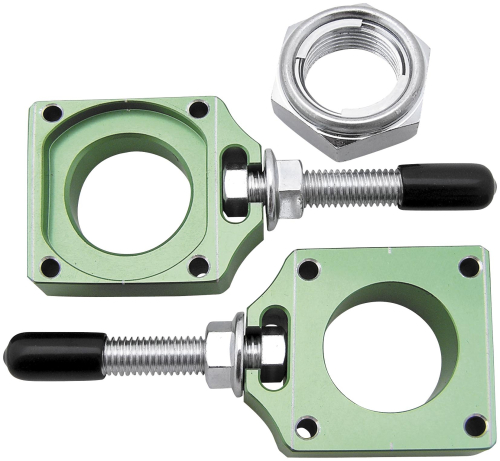 Bolt MC Hardware - Bolt MC Hardware Chain Adjuster Block - Green - 2009-CHAD-KX-GR