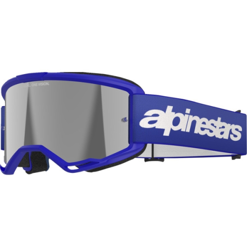 Alpinestars - Alpinestars Vision 3 Wordmark Goggles - 5103225-7266 - Blue/Silver Mirror Lens - OSFM