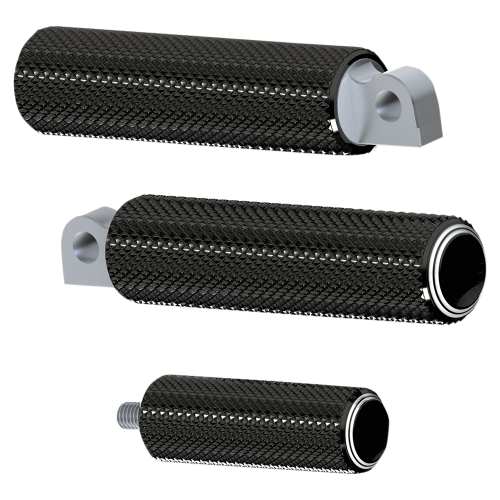 Arlen Ness - Arlen Ness Fusion Footpegs - Dual Ring - Black - 07-934