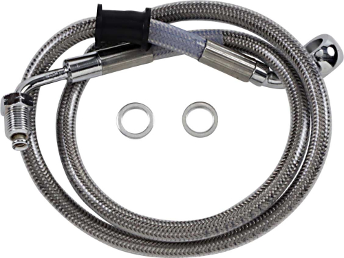 Drag Specialties - Drag Specialties Extended Stainless Steel Front Brake Line Kit - Clear Coated - 27-1/4in. - 1741-5814
