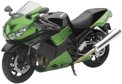 New Ray Toys - New Ray Toys Street Bike 1:12 Scale Motorcycle - Kawasaki Zx-14 2011 - Green - 57433B