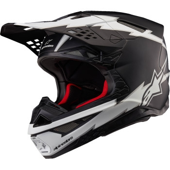 Alpinestars - Alpinestars Supertech S-M10 Ampress Helmet - 8300823-1121-XS - Black/White Mat - X-Small