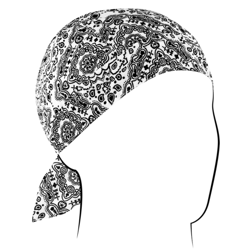 Zan Headgear - Zan Headgear Flydanna Headwrap - Z102 - Paisley White - OSFM