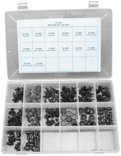 K&L Supply - K&L Supply Rivet & Bolt Cap Assortment Kit - 33-2460