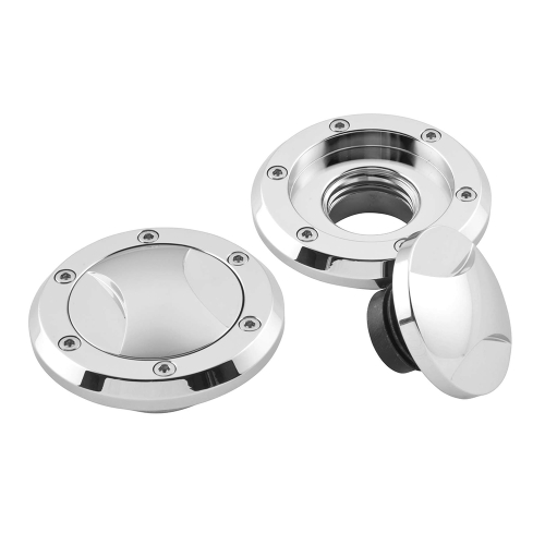 Bikers Choice - Bikers Choice Stroker Ratcheting Gas Cap - Single Vented with Check Valve - Right - Chrome - 012057