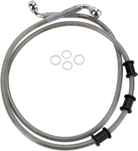 Drag Specialties - Drag Specialties Extended Stainless Steel Front Brake Line Kit - Clear Coated - 43 3/4in. - 680219-2