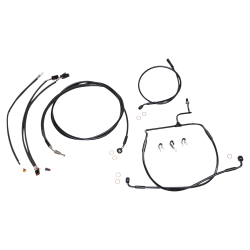 Magnum - Magnum Black XR Handlebar Installation Kit with Black Fittings for 12-14in. Ape - 486831