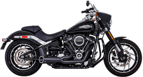Freedom Performance - Freedom Performance Combat 2:1 Shorty Exhaust System - Black /w Sculpted Tip - HD00815
