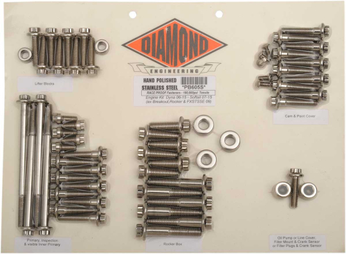 Diamond Engineering - Diamond Engineering 12-Point Polished Stainless Engine Kit - PB605S