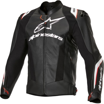 Alpinestars - Alpinestars Missile v3 Ignition Leather Jacket - 3100325-12-48 - Black/White - 48