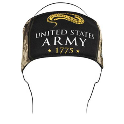 Zan Headgear - Zan Headgear Flydanna Headband - HB702 - U.S. Army Camo Logo - OSFM