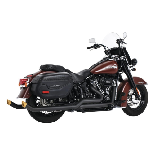 Freedom Performance - Freedom Performance Tuck-N-Under Upsweep Exhaust - Black with Solid Gold Tips - Slash - HD01457
