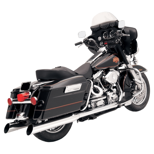 Bassani Manufacturing - Bassani Manufacturing 4in. Slip-On Mufflers with 2in. Standard Baffles - Slant Cut - Chrome - FLH-529