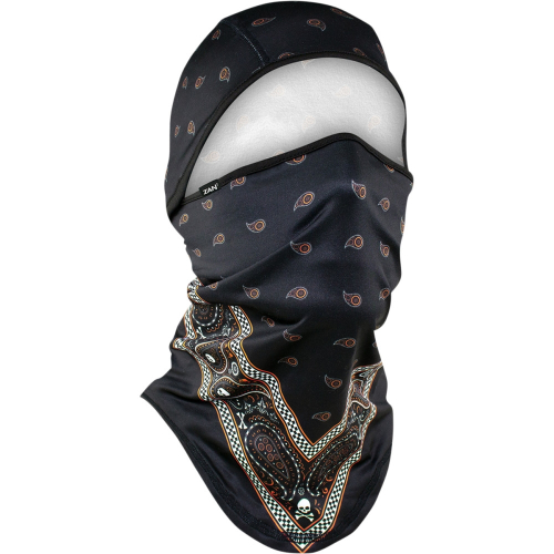 Zan Headgear - Zan Headgear SportFlex Series Convertible Balaclava - WB4L197 - Black & Orange Bandana - OSFM