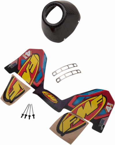 FMF Racing - FMF Racing End Cap Kit for Factory 4.1 Dual CRF - Carbon - Left - 040686
