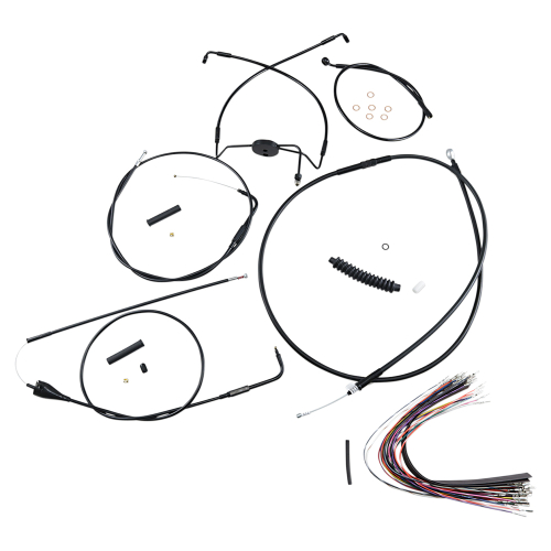 Magnum - Magnum Black Vinyl XR Handlebar Installation Kit with Black Fittings for 12-14in. Ape - 486291