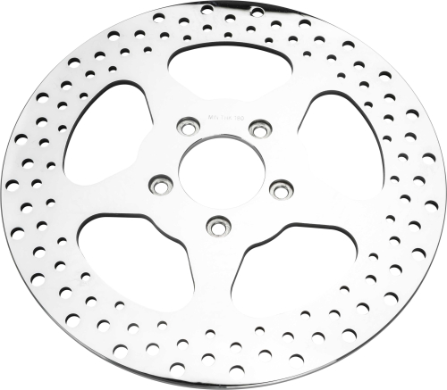 HardDrive - HardDrive Drilled Vented Front Brake Rotor - 5 point S/S Pol. - 144604