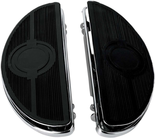 Drag Specialties - Drag Specialties Half-Moon Floorboards with Vibration Inserts - Chrome - 17-0418L