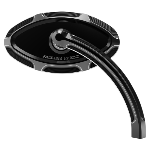 Arlen Ness - Arlen Ness Beveled Cats Eye Short Stem Billet Mirror - Right - Black - 13-132