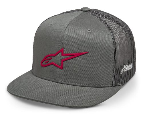 Alpinestars - Alpinestars 3D Ageless Trucker Hat - 1214-81723-1135-OS - Gray/Red - OSFM