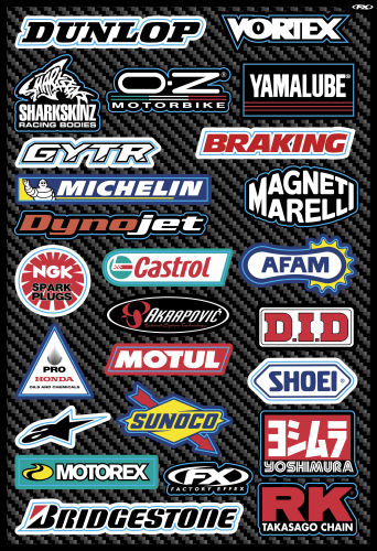 Factory Effex - Factory Effex Sticker Sheet - Street Sponser - 15-68800