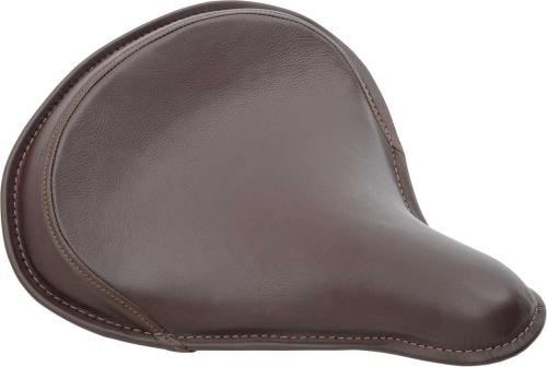 Drag Specialties - Drag Specialties Large Spring Solo Seat - Brown Leather with Perimeter Stitched - 0806-0049