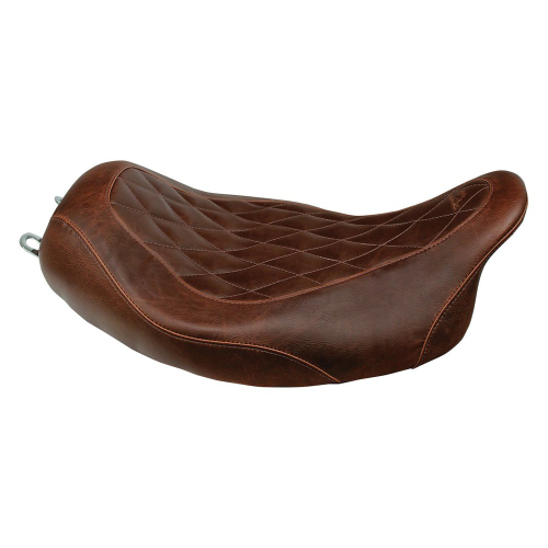 Mustang - Mustang Wide Tripper Solo Seat - Diamond Stitch - Brown - 76722