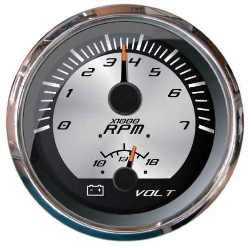 Faria Beede Instruments - Faria Platinum 4" Multi-Function - Tachometer &amp; Voltmeter