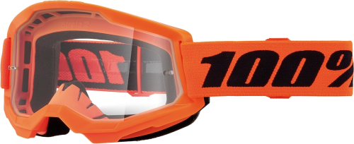 100% - 100% Strata 2 Junior Goggles - 50031-00009 - Neon Orange/Clear Lens - OSFM