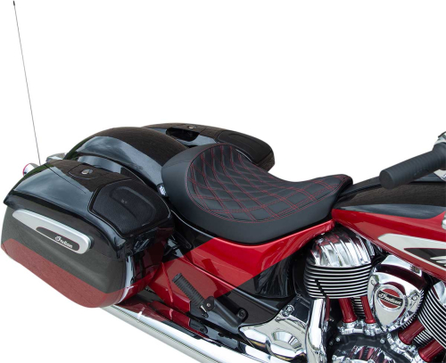 Drag Specialties - Drag Specialties Solo Seat - Double Diamond - Red - 0810-2269