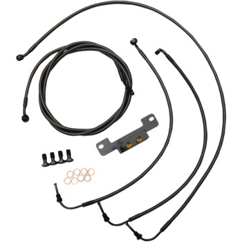 LA Choppers - LA Choppers Standard Handlebar Cable/Brake & Clutch Line/Wire Kit - Black Vinyl/Stainless - LA-8055KT-08M