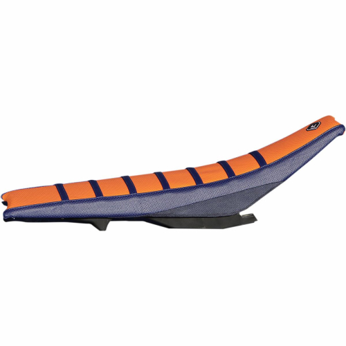 FLU Designs Inc. - FLU Designs Inc. Pro Rib Seat Cover - Dark Blue/Orange/Dark Blue - 55504