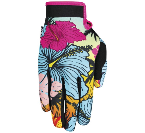 Saints of Speed - Saints of Speed Floral Gloves - FL-S-PB - Pink/Blue - Small